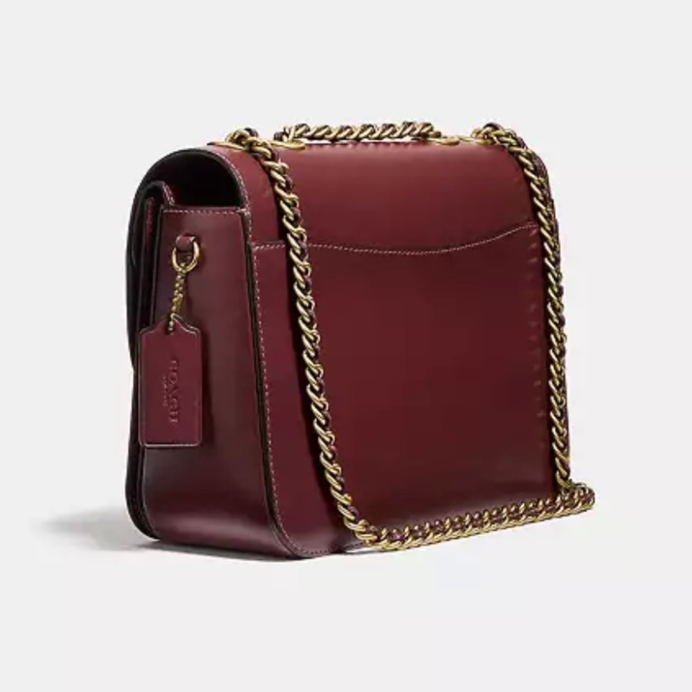 NWT Coach Madison Shoulder Bag with Chain Strap in Wine Leather - Picture 4 of 11